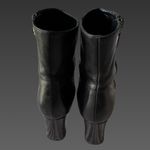 Ann Taylor Black Leather Ankle Booties Side Zip Heel Boots 7.5 Photo 2