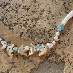Vintage 90s Puka Shell Mother of Pearl Dolphin Necklace Hawaii White Photo 1