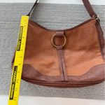 Bueno  Cognac Brown Textured Faux Leather Fringe Boho Shoulder Bag Purse Photo 7