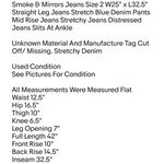 Smoke & Mirrors Jeans Size 2 W25" x L32.5" Straight Leg Jeans Stretch Blue Denim Pants Photo 1