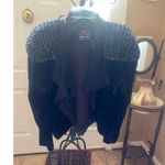 Women's vintage Karen Okada Velvet Sequin Jacket Black/Silver Size M Black Size M Photo 0