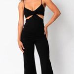 Olivaceous  Black Jumpsuit with Cut Outs Photo 0