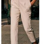 Sézane Sezane NWOT Marcel Corduroy Pants Women 36 (US 4) Creamy White Pleated Ankle Photo 1