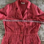 Talbots Linen Blend Shirt-Dress With Pockets Short Sleeve Red Rustic M-L Photo 5
