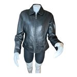 wilson's leather  Pelle Studio Jacket Women Size Medium Full Zip Black Solid Photo 13