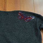Abercrombie & Fitch  Women’s Dark Gray Butterfly Embroidery Wool Sweater Size M/L Photo 8