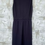 Evereve Elastic Waistband Drawstring Navy Blue Midi Dress size medium Photo 9