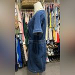 White House | Black Market  Blue Denim V-Neck Sheath Dress Photo 3