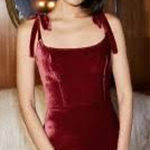House of Harlow 1960 Revolve burgundy red velvet mini Christmas whimsigoth dress Size L Photo 0