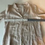 Lungo L’arno Women’s Beige 100% Linen Button Down Shirt 3/4 Long Sleeve Cuffed L Tan Size L Photo 5