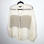 Naven  sheer button down color block silk blouse Photo 3