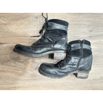 Dromedaris Kara Leather Boots Black Suede Women's Size 42 Moto Lace Up‎ Combat Photo 7