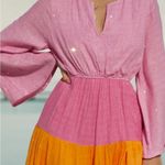 NWT PQ Swim Beach Maxi Dress Women XS,S Colorblock Flowy Linen Resort Pilyq Swim Pink Photo 2