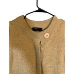 BCBGMAXAZRIA  Beige Wool/Angora Blend Peplum Button Down Sweater Women Sz L Photo 2
