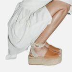 ZARA  LEATHER FLATFORM SANDALS SIZE 7.5US BROWN Photo 1