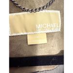 Michael Kors Genuine Suede Grey/Beige Leather Motorcycle Jacket Photo 3