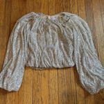 New Endless Rose Top Womens XS Nude Sequin Blouson Balloon Sleeve Crop HN506T Photo 0