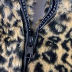 Y2K leopard print faux fur cropped vest Tan Photo 4