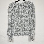 Garnet Hill Garnet White Hill Blue Yellow Floral Blouse Womens 0 Shirt Casual Flowy Spring Photo 9