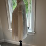 Bobeau Waterfall Semi-Sheer Open Cardigan, Ivory, Medium, EUC Photo 2