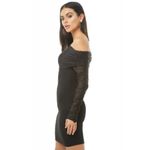 Forever 21  Ruched Off Shoulder Sheer Long Sleeve Photo 2