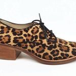 Louise et Cie  Cheetah Leopard Print Cow Hair Lace Up Shoes Size 7M/ 37 1/2 Photo 0