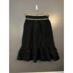 Vintage New York Clothing Co Skirt Womens Large Black Gold Trim Ruffle Hem USA Photo 2