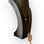 Crown Trifari Vintage Carved Deer Boho Necklace Photo 5