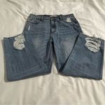 EVIDNT High Rise Cropped Jeans with Rips Blue Size 27 Blue Photo 2