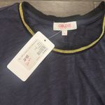 Goldie NWT  Lewinter Navy Long Sleeve Gold Tipped Ringer Tee Sz L Photo 5