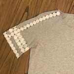 J.Crew  Grey White Circle Eyelit Crochet Top XXS Photo 3