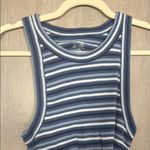 Aerie  Blue and White Striped Crop Tank Top Photo 2