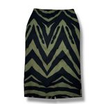 New York & Company Zebra Animal Print Midi Pencil Skirt Green Black Size 0 Photo 11