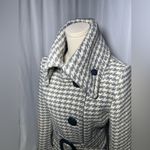 SOIA & KYO  Gray Houndstooth Wool Belted Jacket | M Photo 3