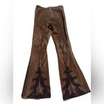1960s Brown Suede Leather Pants Embellished Bell Bottoms Size 30 Photo 14