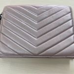 Neiman Marcus  Women's Purse Metallic‎ Neutral Clutch Flap Top Magnetic Closure Photo 9