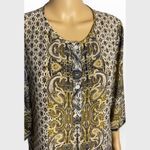 Fig and Flowers Floral Tunic Sz M Gold Size M Photo 2