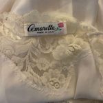 Amaretta sweetheart satin & lace ivory strappy short slip nightgown. Size small. Photo 2