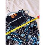 Tory Burch Camilla Dasha Silk Blue and Black Print Dress Size 4 Photo 3