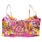ZARA Floral Pink Orange Underwire Crop Top - L Photo 4