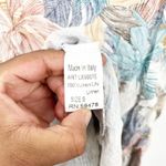 Lungo L'arno Women 100% Linen Beachy Leaf Floral Tropical Print Dress Size S Blue Photo 4