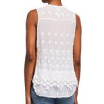 Johnny Was  Malin Tank In White sz L crochet side embroidered laces panel Photo 2