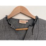 Rungolee Black White Striped Tunic Dress XS Textured Crinkle Boho Ruffle Beach Photo 1