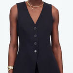 Madewell  Cutaway Black Long Vest Size 10 Minimalist Preppy Chic Euro Photo 0