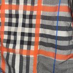 ZARA woman Orange Black Blue Plaid Button Down Shirt Work Career Retro Photo 3
