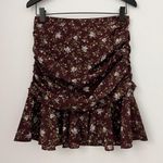 Veronica Beard  Silk Taras Merlot Multi Floral Mini Skirt 8 Photo 4