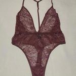 Victoria's Secret Victoria’s Secret Purple Semi Sheer Lace Bodysuit Teddy Lingerie S Small NWOT Photo 0