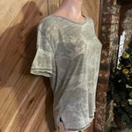 Free People  Women’s XS Distressed Green Camo Short Sleeve Shirt Photo 2