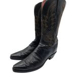 Lucchese  1883 Savannah Black Mad Dog Goat Leather Snip Toe Western Boots Size 10 Photo 13