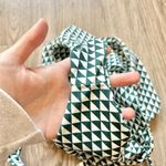 Mikoh Hinano Plunge Neck One Piece Swimsuit in Green White Triangles Size S Photo 7